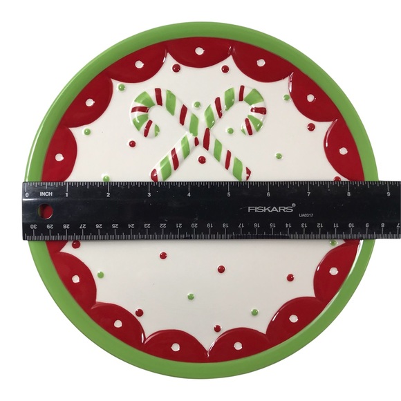 Fun & Frolic 2007 Kate Honarvar by Demdaco Christmas Candy Cane Snack Plate - Picture 3 of 5